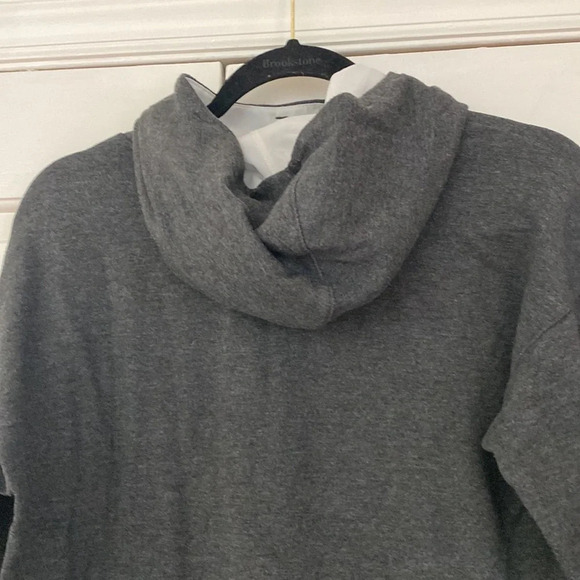 Calia Effortless Mixed Media Hoodie in Charcoal Heather Gray White Size Small - Picture 8 of 11